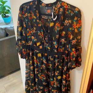Black floral dress